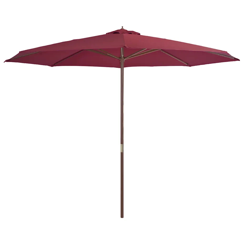 Ombrellone da Esterni con Palo in Legno 350 cm Rosso Borgogna
