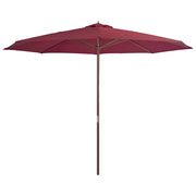 Ombrellone da Esterni con Palo in Legno 350 cm Rosso Borgogna