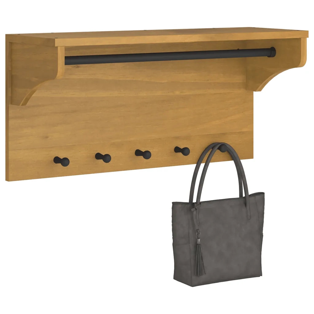 Appendiabiti da Parete SANDNES 87x30x42 cm in Legno di Pino 4010473