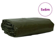 Telo 650g / m2 Verde oliva 5 x 6 m Tela con rivestimento in PVC