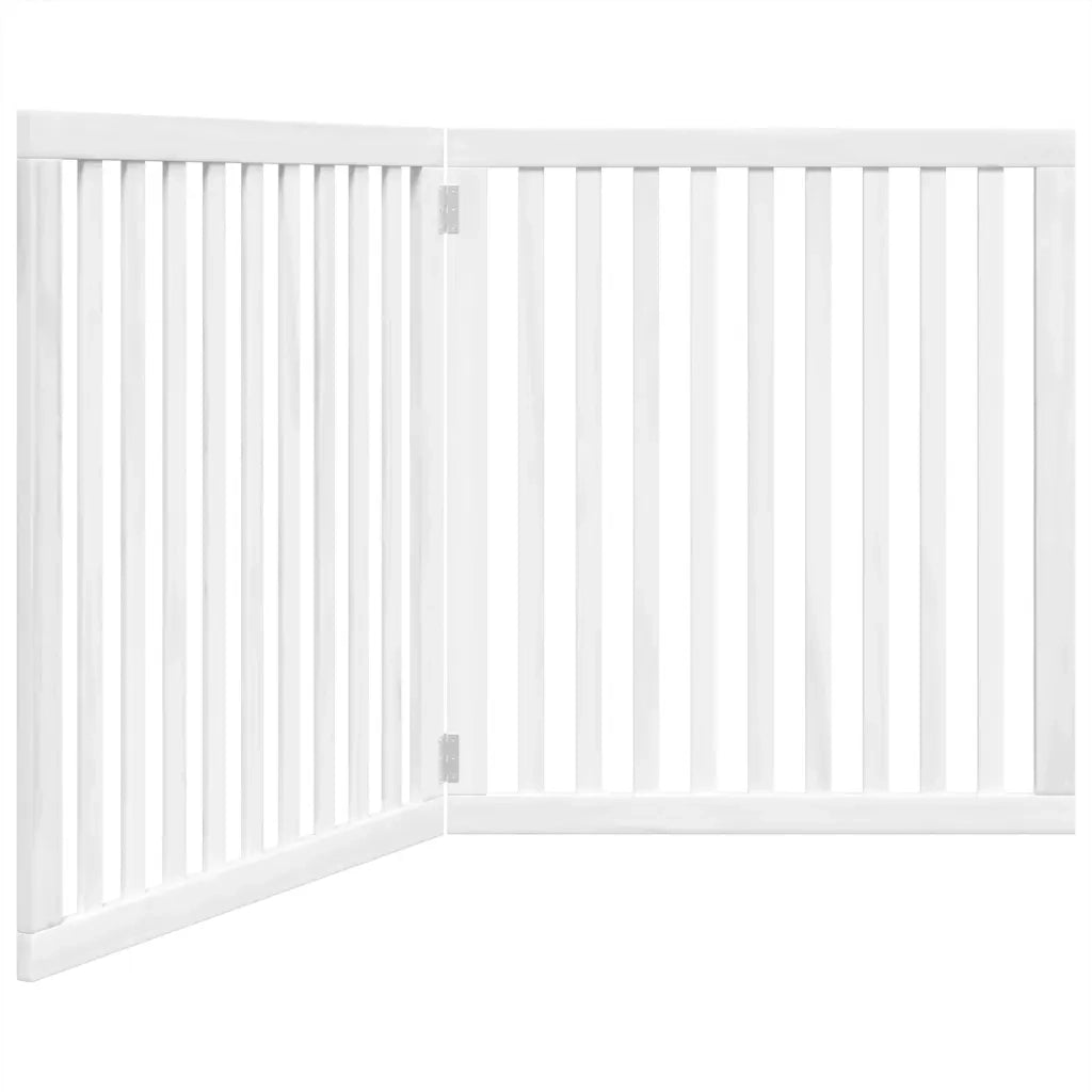Cancello per Cani Pieghevole 2 Pannelli Bianco 160 cm Pioppo CFW5211042