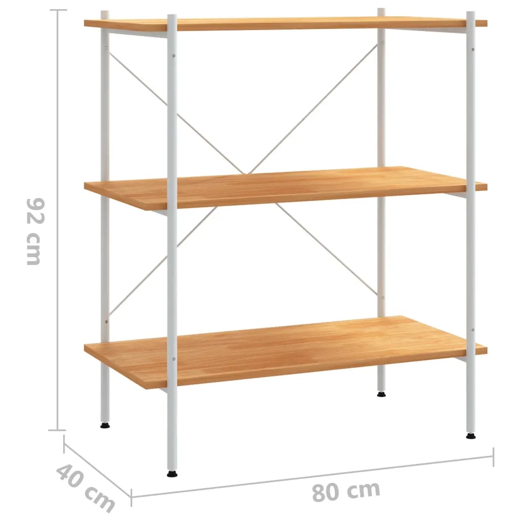 Scaffale con 3 Mensole Bianco e Rovere 80x40x92 cm CFW7605254