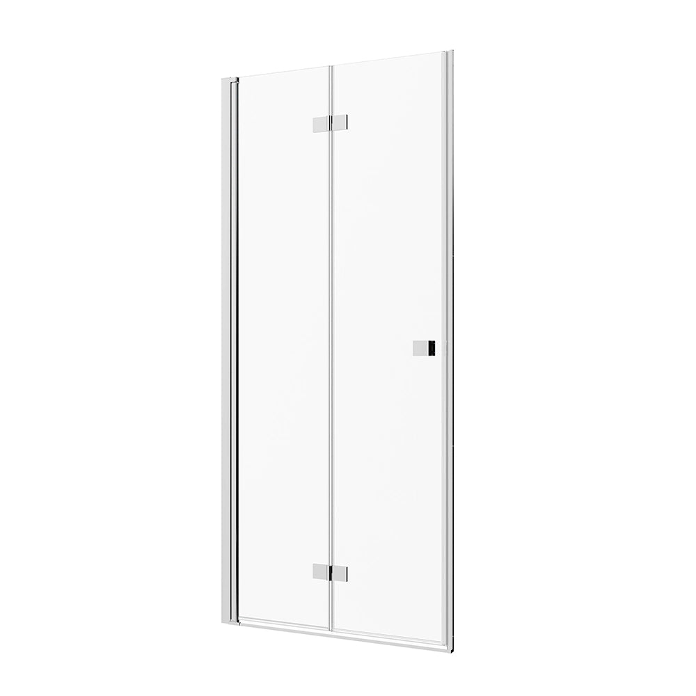 Porta doccia 80cm apertura a libro lato sinistro con profili cromati e vetro da 8mm trasparente h195 | Fiji