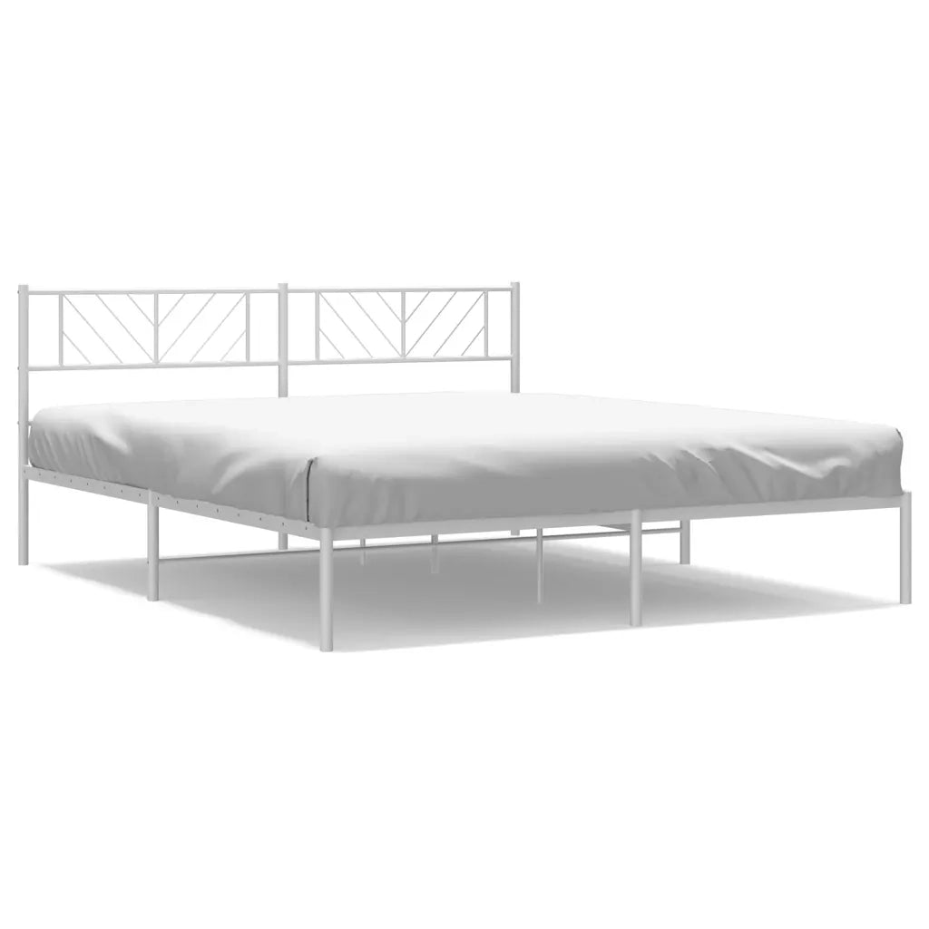 Giroletto con Testiera-Struttura Letto con testiera Metallo Bianco 193x203 cm 993293