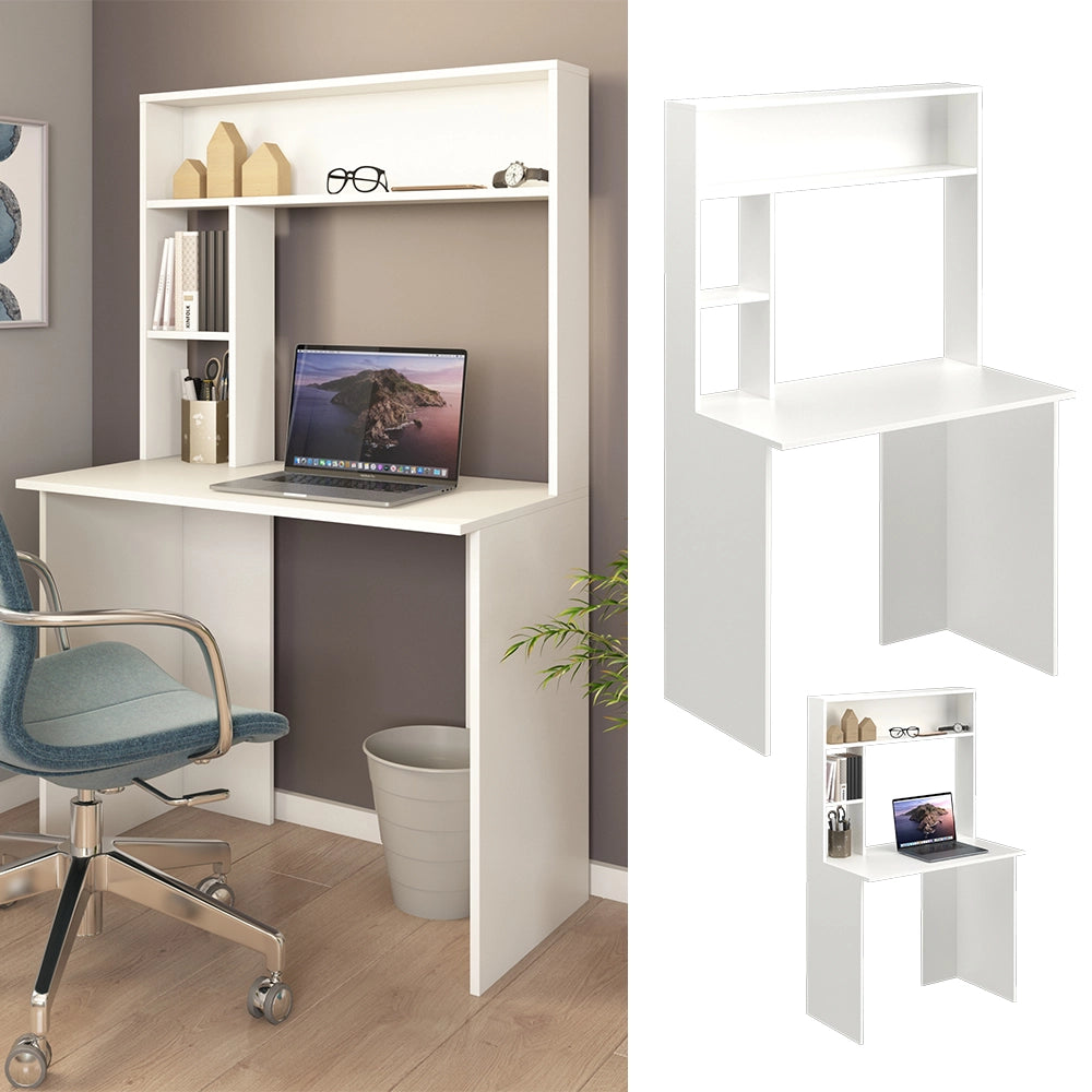 Vicco Scrivania con ripiani Bianco 90 x 51.6 cm
