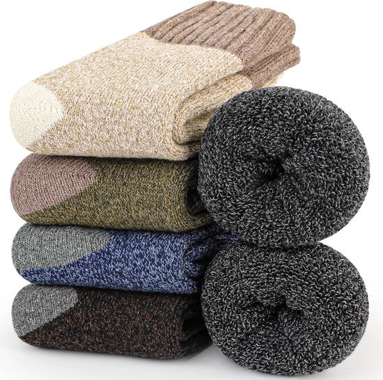 Calze per uomo 37-46, 5 pair di calze caldi per uomo, calze invernali, calze termiche, calze merino per uomo, calze sportive, calze da trekking per esterno, calze per casa per uso domestico, calze da lavoro per ufficio
