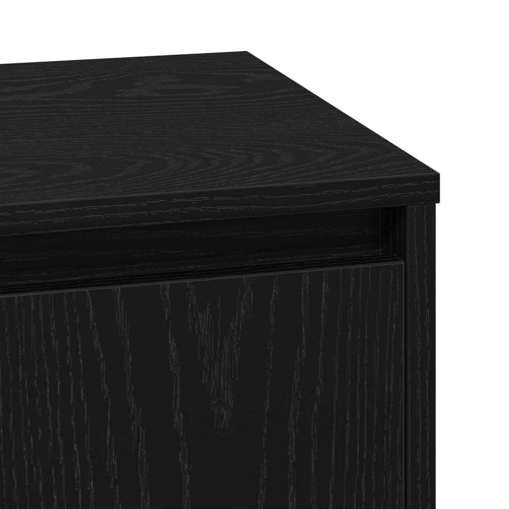 Comodino con luci LED Nero 39x34,5x50 cm
