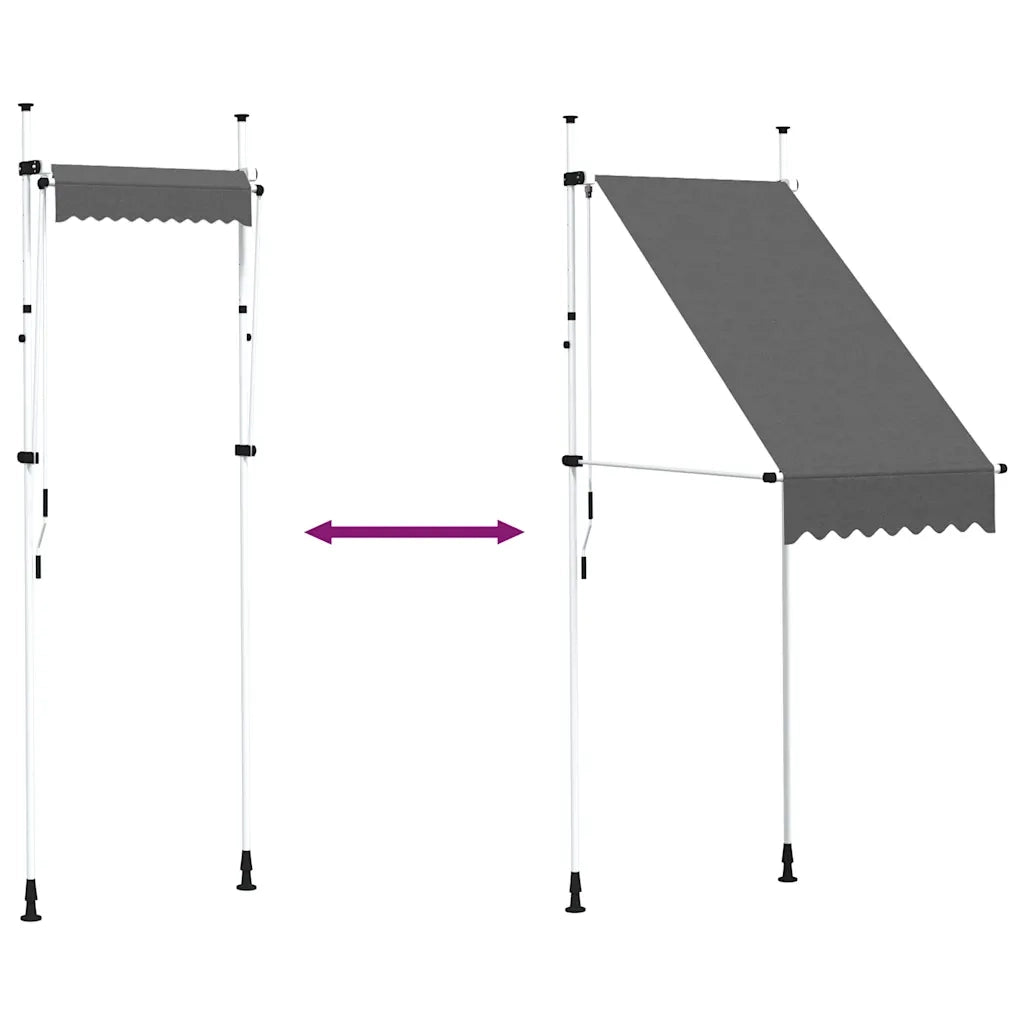 Tenda da Sole Retrattile Manuale 100 cm Antracite 145832