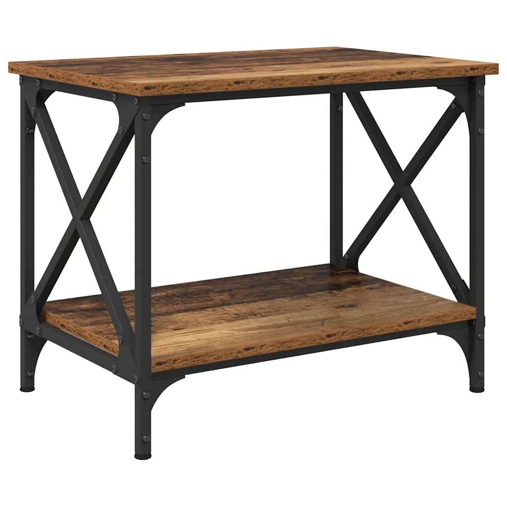 vidaXL Tavolo laterale Legno antico 55 x 38 x 45 cm Legno multistrato