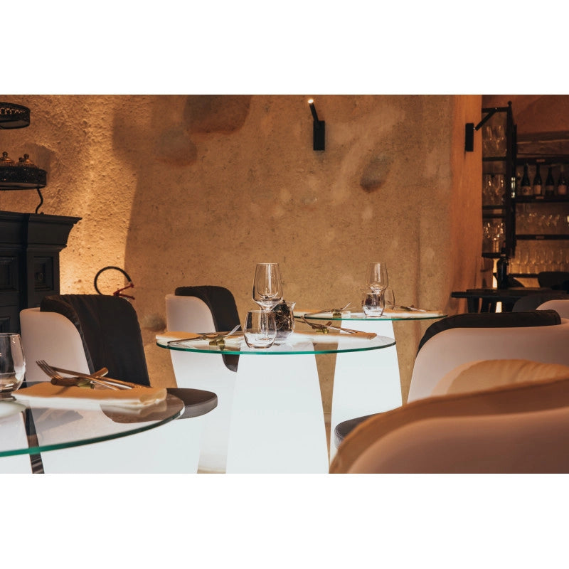 Poltrona luminosa moderna di design Ø60 H80 in polimero LED multicolore per interno ed esterno - Made in Italy - Monacis