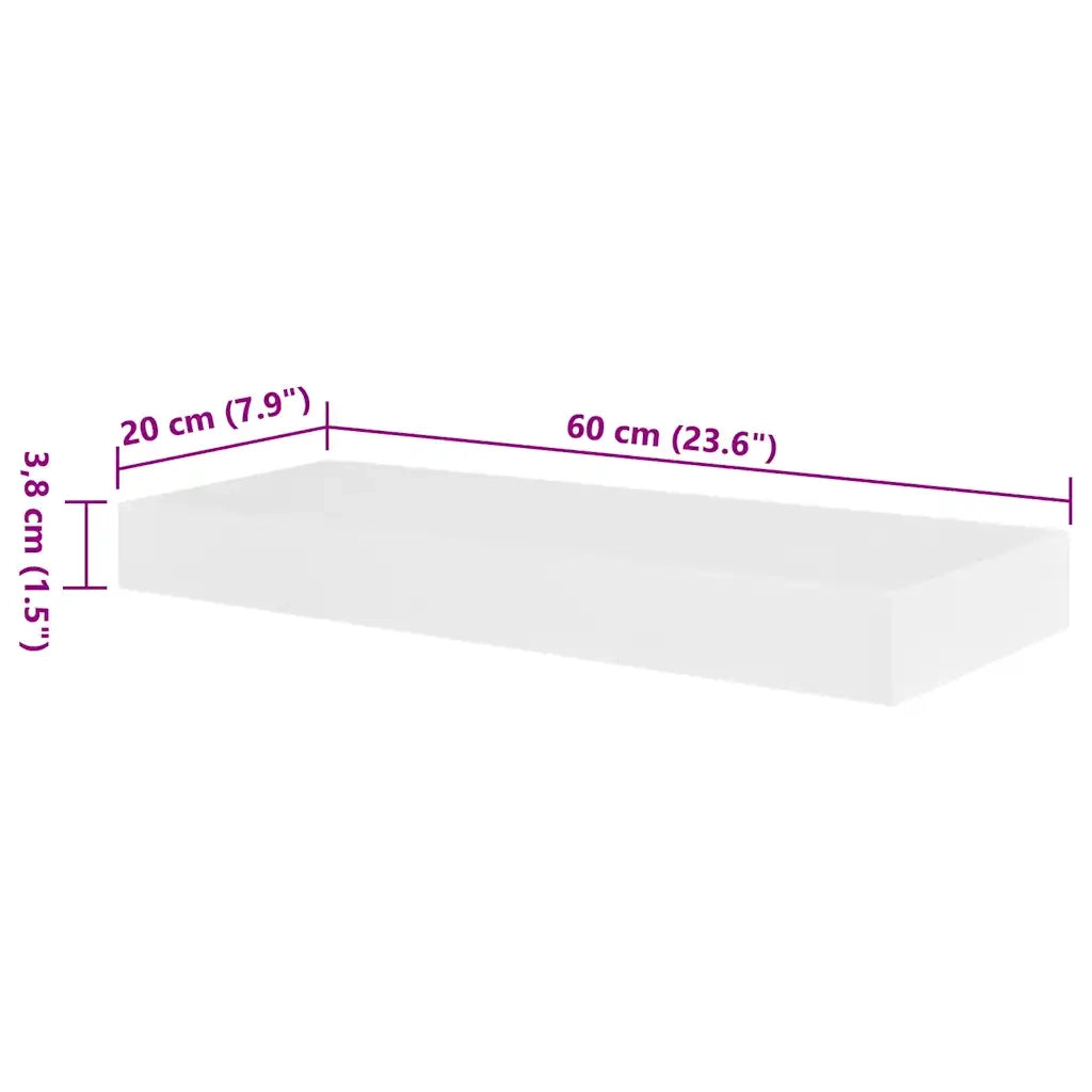 2 pz Mensole a Muro | Scaffale Parete | Ripiano a parete Bianche in MDF per Libri/DVD