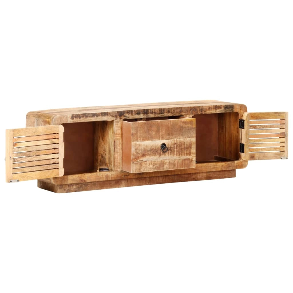 Mobile TV multimediale scaffale per televisione televisione buffet sala da pranzo soggiorno camera da letto 120 x 30 x 40 cm legno di mango grezzo marrone 02_0025820