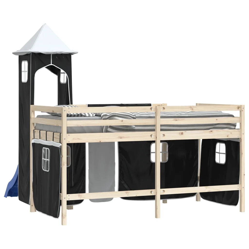 Tende per Letto a Soppalco con Torre Bianco e Nero Poliestere CFW4877818
