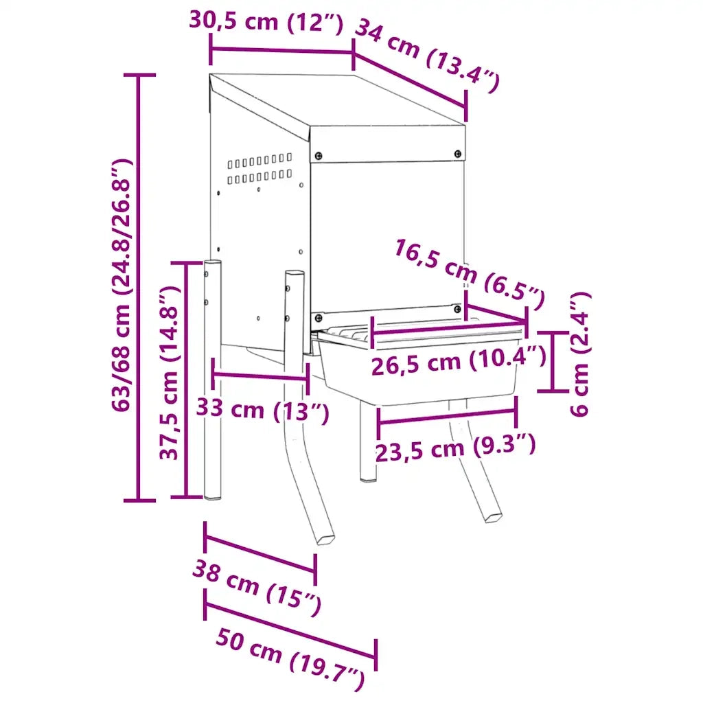 Nido per Galline 1 Scomparto con Gambe in Acciaio Zincato CFW7367888