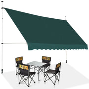 Tenda da sole telescopica e retrattile, Tenda parasole resistente ai raggi UV impermeabile 395 x 120 cm Verde
