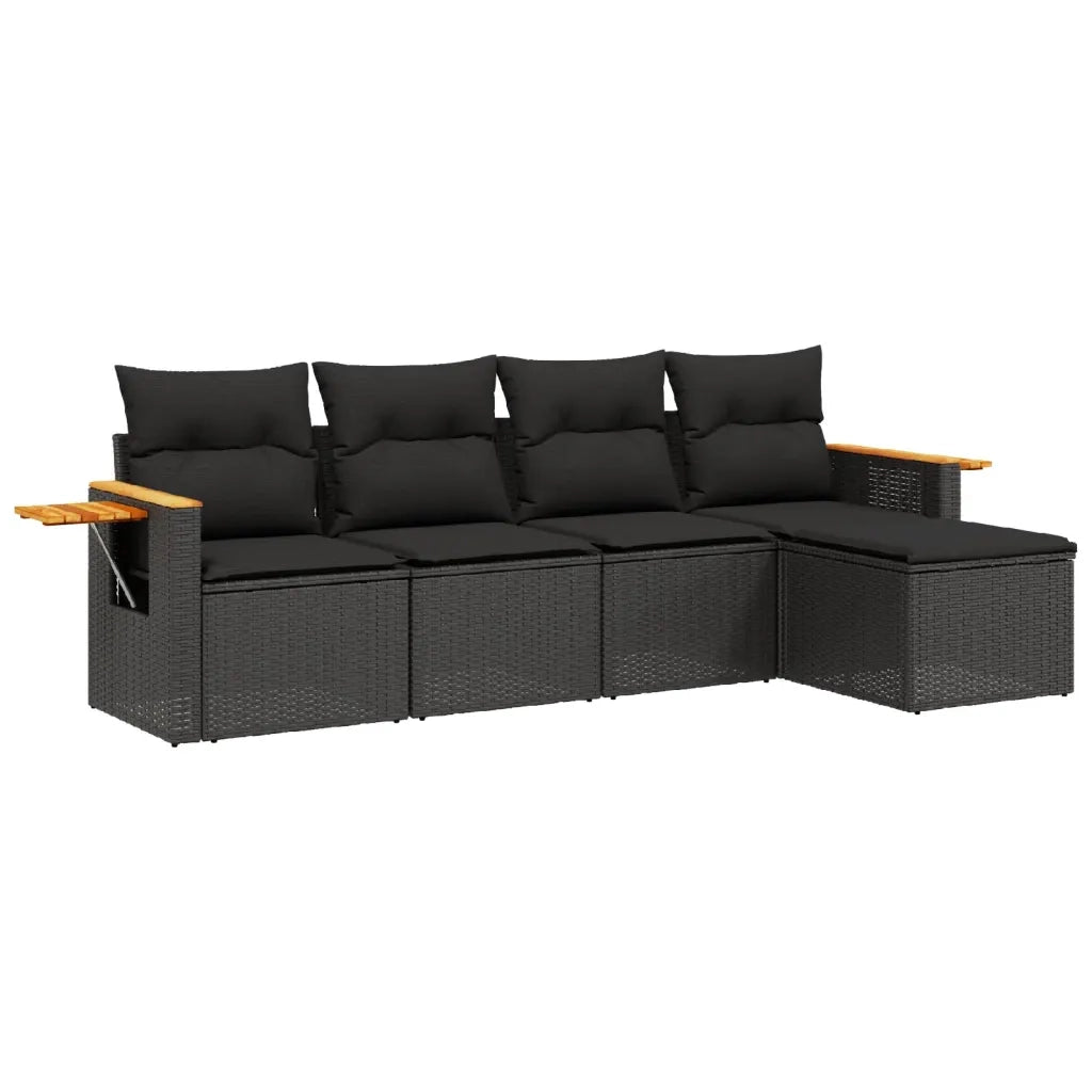 Set Divani da Giardino 5 pz con Cuscini in Polyrattan Nerocod mxl 88906