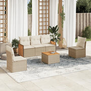 Set Divano da Giardino 6 pz con Cuscini Beige in Polyrattancod mxl 112334