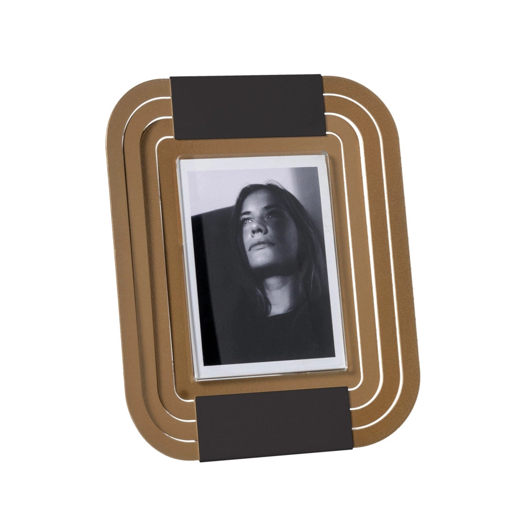 Portafoto di design Tudor piccolo Oro laccato,nero