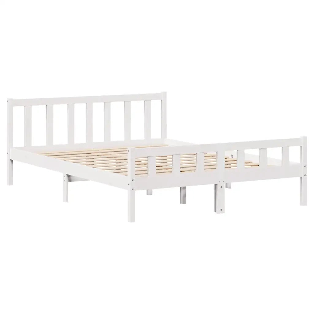 Letto senza Materasso Bianco 160x200 cm Legno Massello di Pino