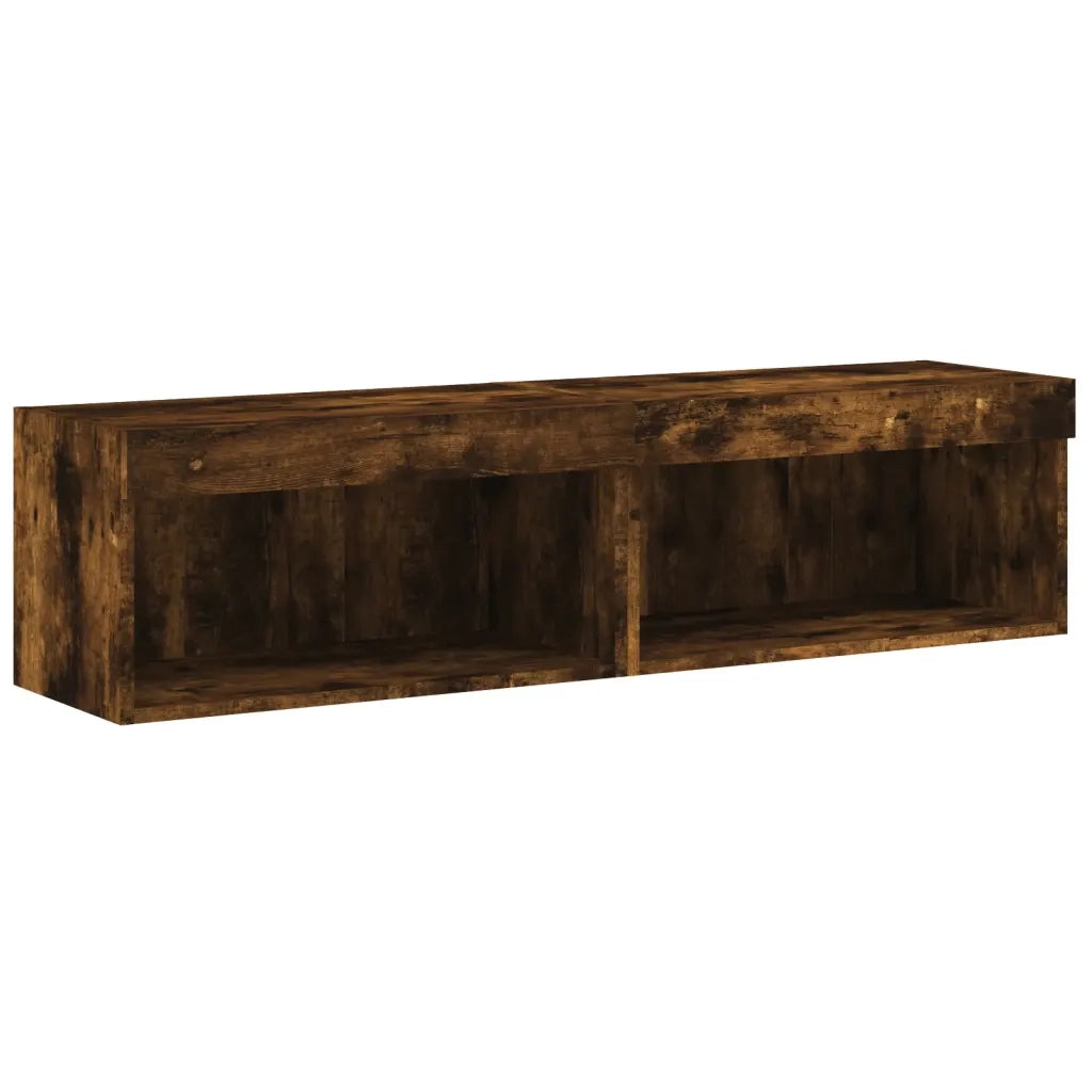 vidaXL Mobili Porta TV con Luci LED 2 pz Rovere Fumo 60x30x30 cm