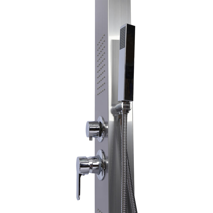 Pannello doccia colonna multifunzione idromassaggio, acciaio inossidabile