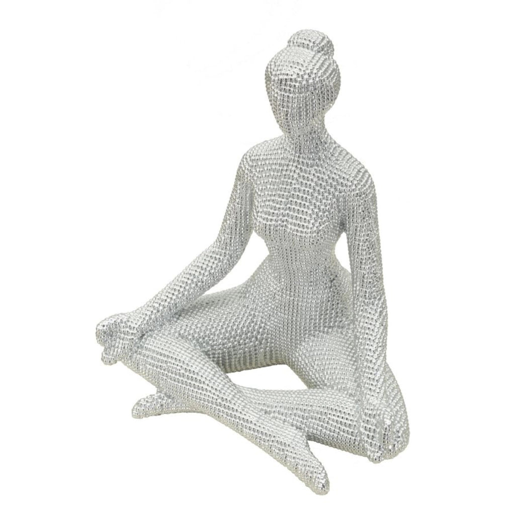 Scultura Yoga, Bianco, Poliresina, 23x20,5x15,5 cm