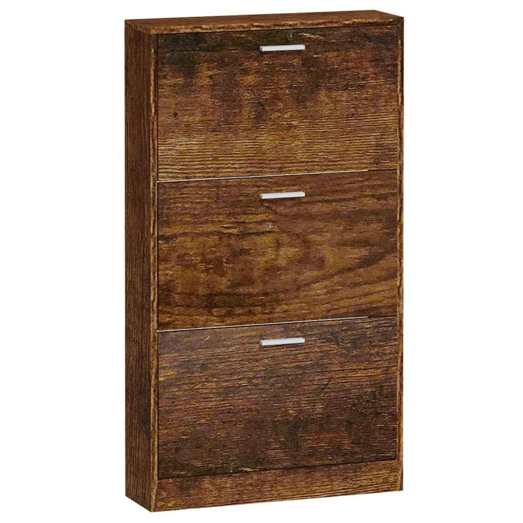 Scarpiera mobiletto portascarpe mobile per ingresso/corridoio/soggiorno 59 x 17 x 108 cm legno ingegnerizzato marrone 02_0021563
