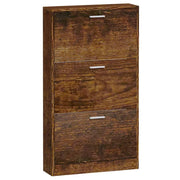 Scarpiera mobiletto portascarpe mobile per ingresso/corridoio/soggiorno 59 x 17 x 108 cm legno ingegnerizzato marrone 02_0021563