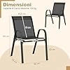 Set di 2/4 Sedie da Giardino, Poltrone in Tessuto Textilene per Esterno, Sedie Impilabili con Gambe in Metallo, Portata 150 kg, 56 x 70 x 84 cm (Nero,2)