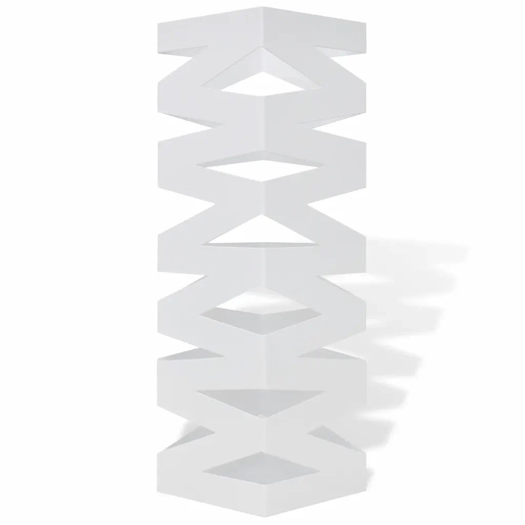 Portaombrelli Bastoni Passeggio Quadrato Acciaio 48,5 cm Bianco 242468