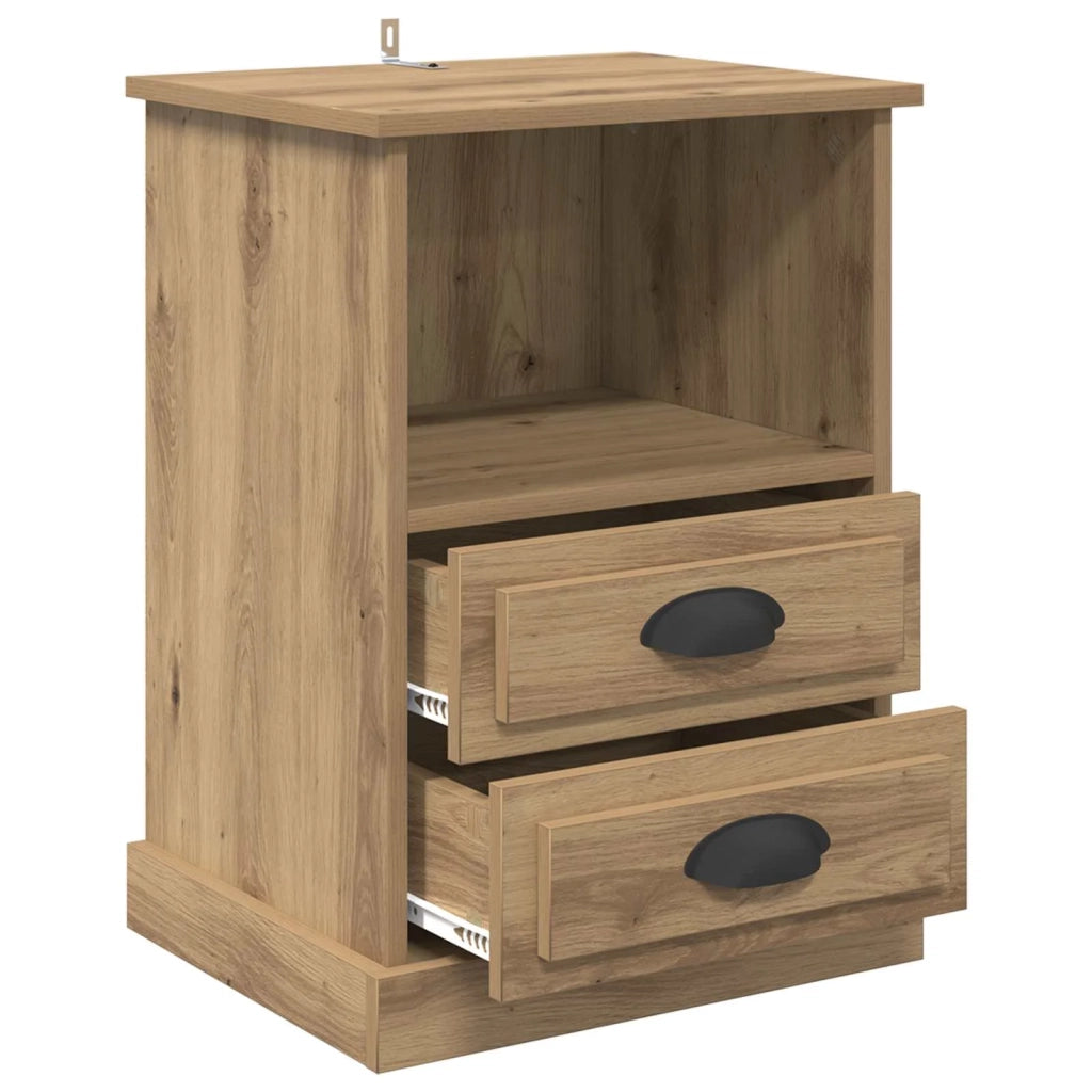 Armadio da Notte 2 pcs Rovere artigianale 36 x 43 x 60 cm