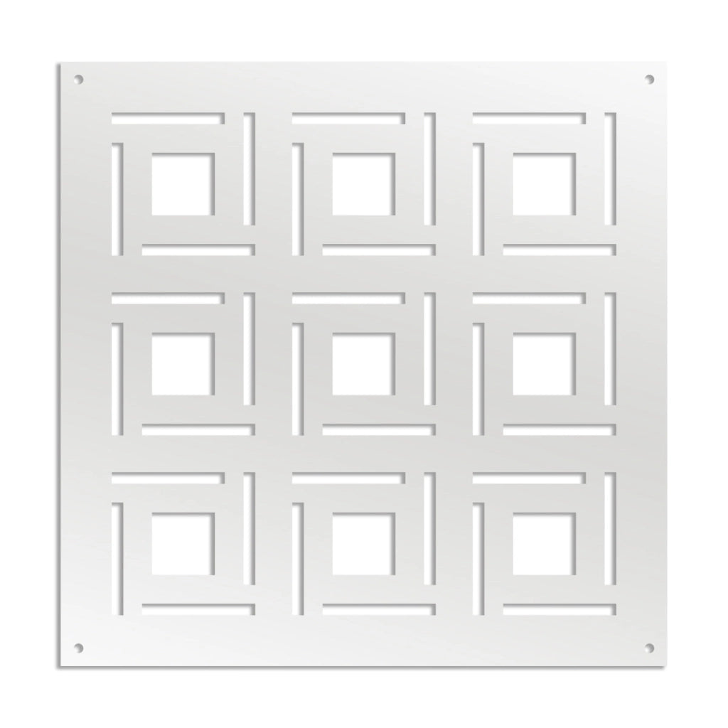 4SIDES - Pannello in PVC traforato - Parasole Misura: 48x48 cm, Colore: bianco