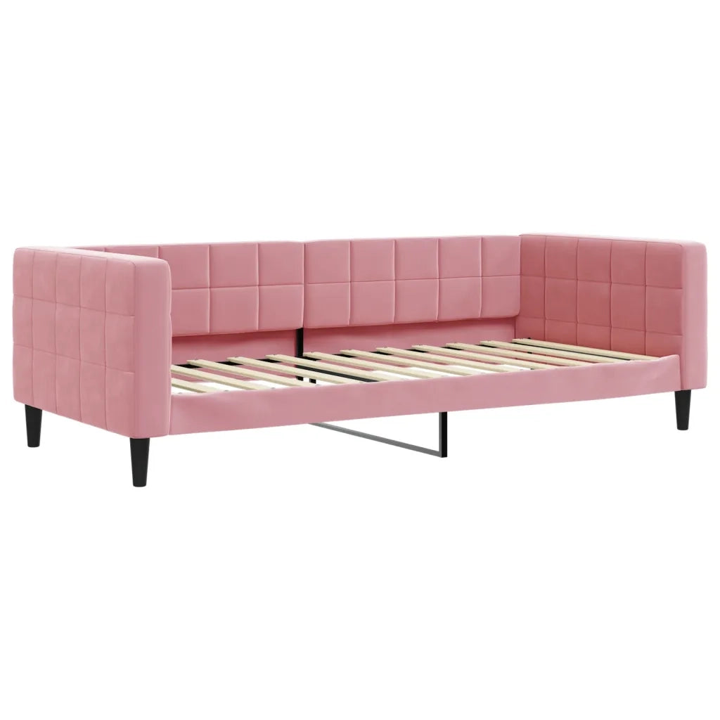 Divano Letto con Letto Estraibile Rosa 90x200 cm in Velluto 3196694