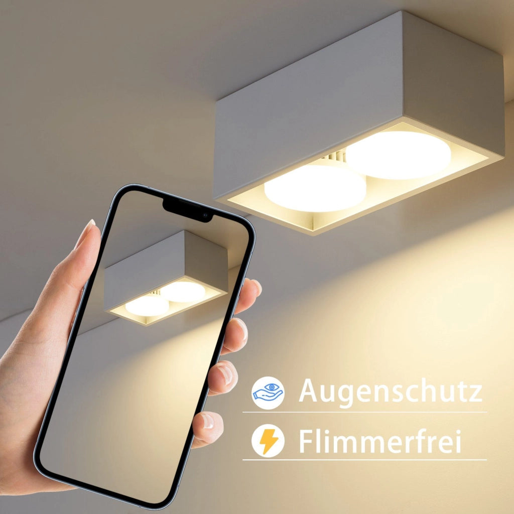 ZMH Faretto da soffitto LED 2 fiamme da incasso GX53 bianco