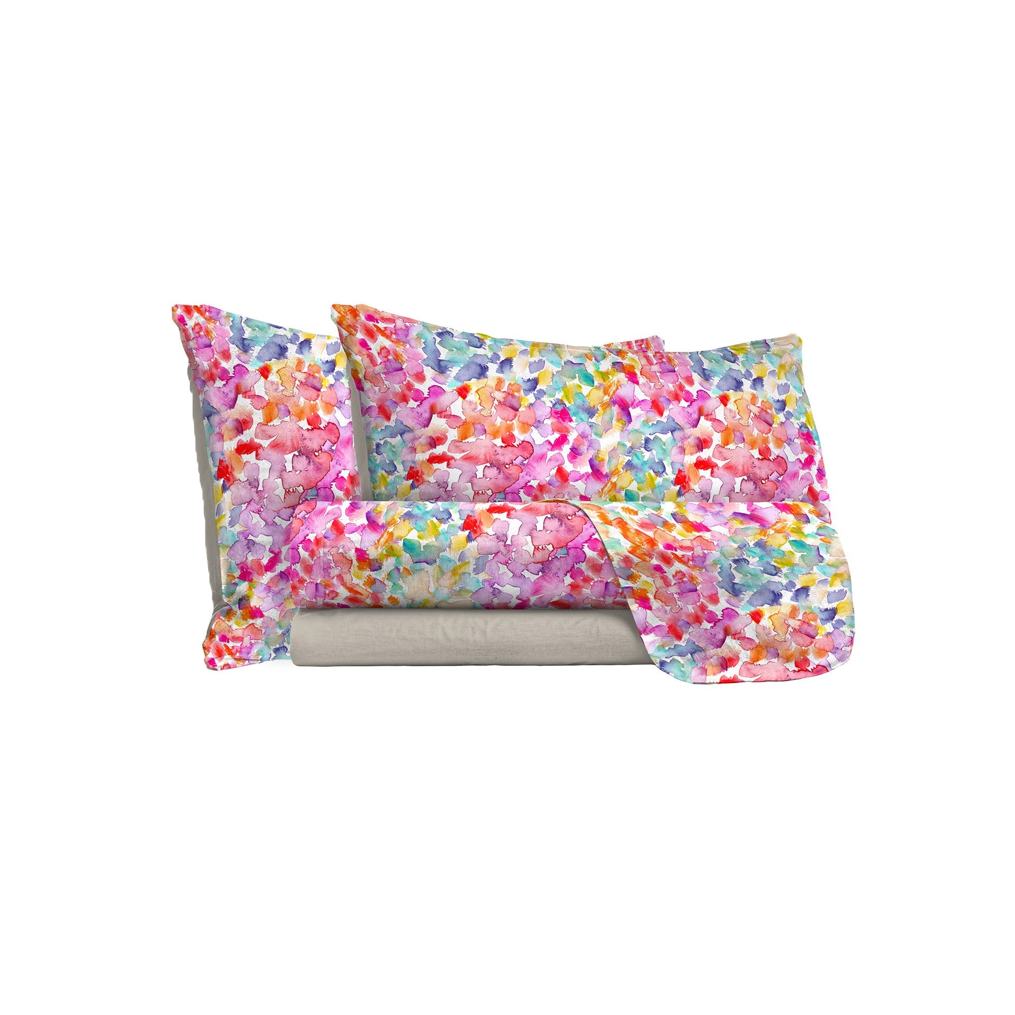 Set Lenzuola Singolo con Stampa Sopra Sotto e Federe Spring