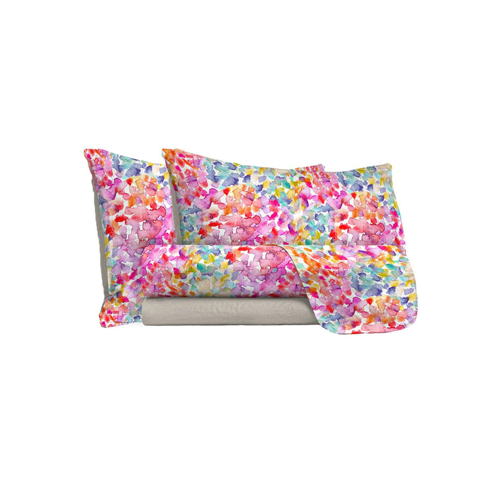 Set Lenzuola Singolo con Stampa Sopra Sotto e Federe Spring