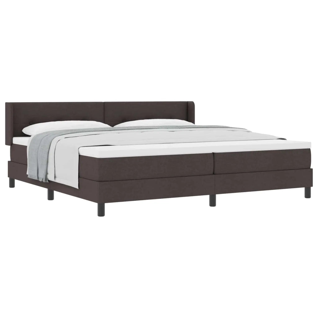 Letto a molle con testiera Marrone Scuro 200 x 200 cm Tessuto 3341128