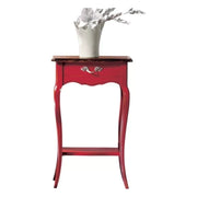 Consolle porta telefono 1 cassetto legno rosso shabby bicolore 50x36x78 - Mobili 2G