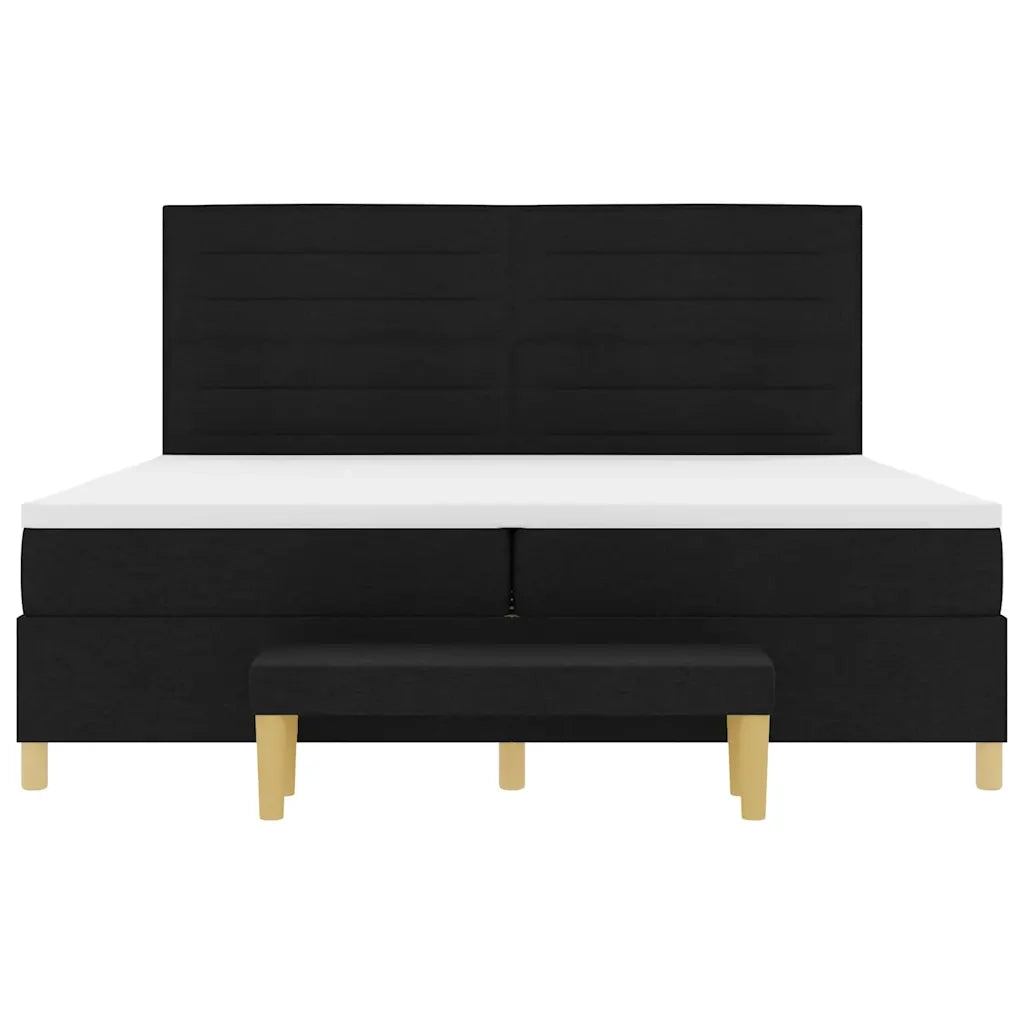 Letto a molle con materasso Nero 200 x 200 cm Tessuto 3344249
