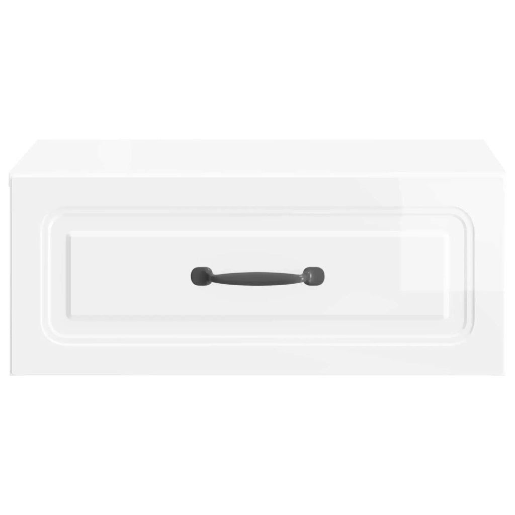 Mobiletto da notte a muro Bianco Lucido 49 x 34,5 x 20 cm 899303