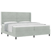 Letto a molle con materasso Grigio chiaro 200 x 200 cm Velluto