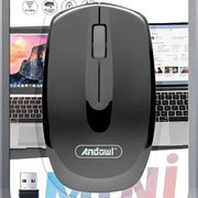 Trade Shop - Mouse Usb Ottico Raggio Fino A 10m Wifi Wireless 2.4ghz 1000 Dpi Per Pc Qm71 -