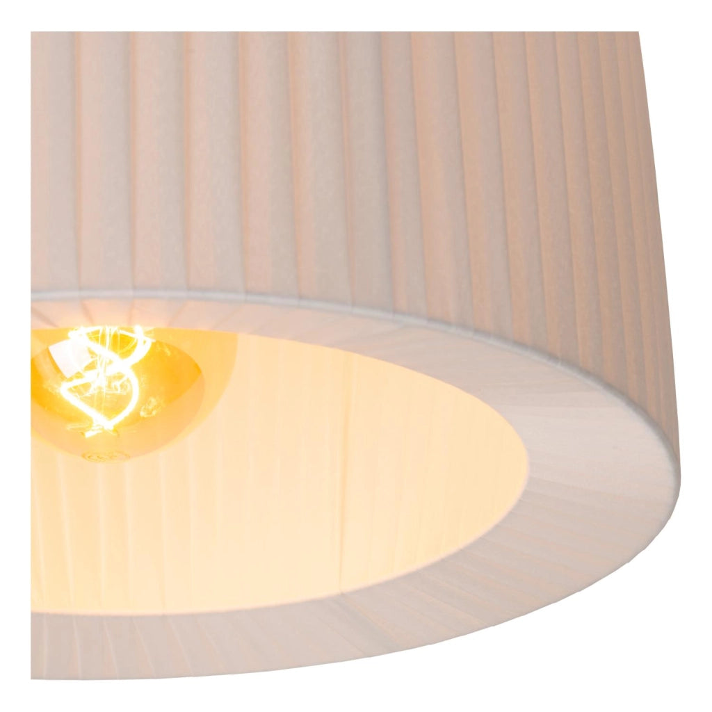 Plafoniera bianca rotonda 40cm tessuto E27 Lucide Fold