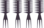 Kam per Capelli Professionale Bicolor - Uitdunningskam - Kapperskam - Plastica - 4 Pezzi - Progetto Sostenibile