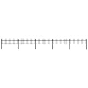 Recinzione da Giardino con Punta a Lancia in Acciaio 838x60 cm Nero 277597
