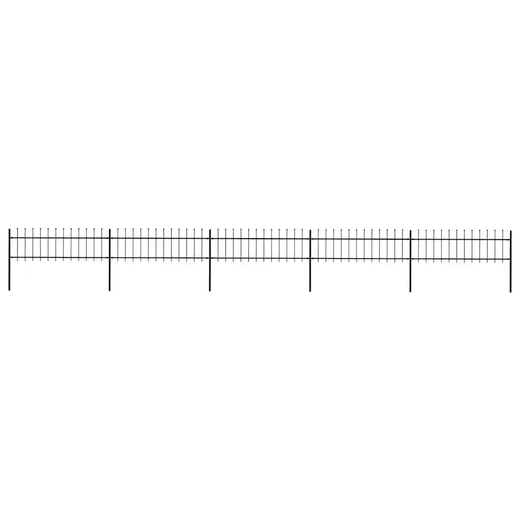 Recinzione da Giardino con Punta a Lancia in Acciaio 838x60 cm Nero 277597