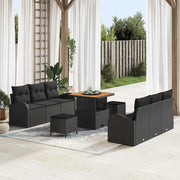 Set Divano da Giardino con cuscino con archiviazione 9 pcs Nero 3364294
