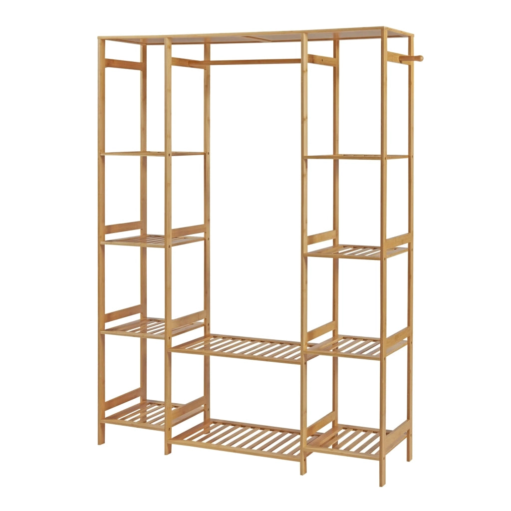Appendiabiti attaccapanni appendiabiti armadio aperto 165 x 122 x 35 cm bambù naturale 03_0010287