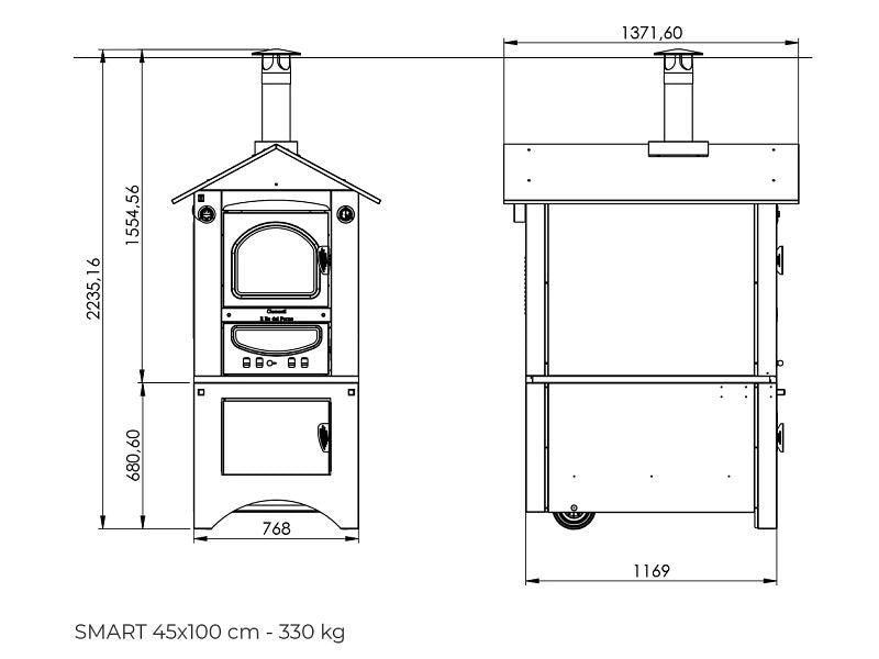 Forno a legna a fuoco indiretto da esterno Clementi Smart - 45x80