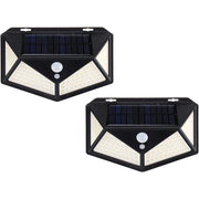 Trade Shop - 2 Pz Lampada Solare Esterno Giardino Faretto Fotovoltaico Sensore Luce 114 Led Faro -